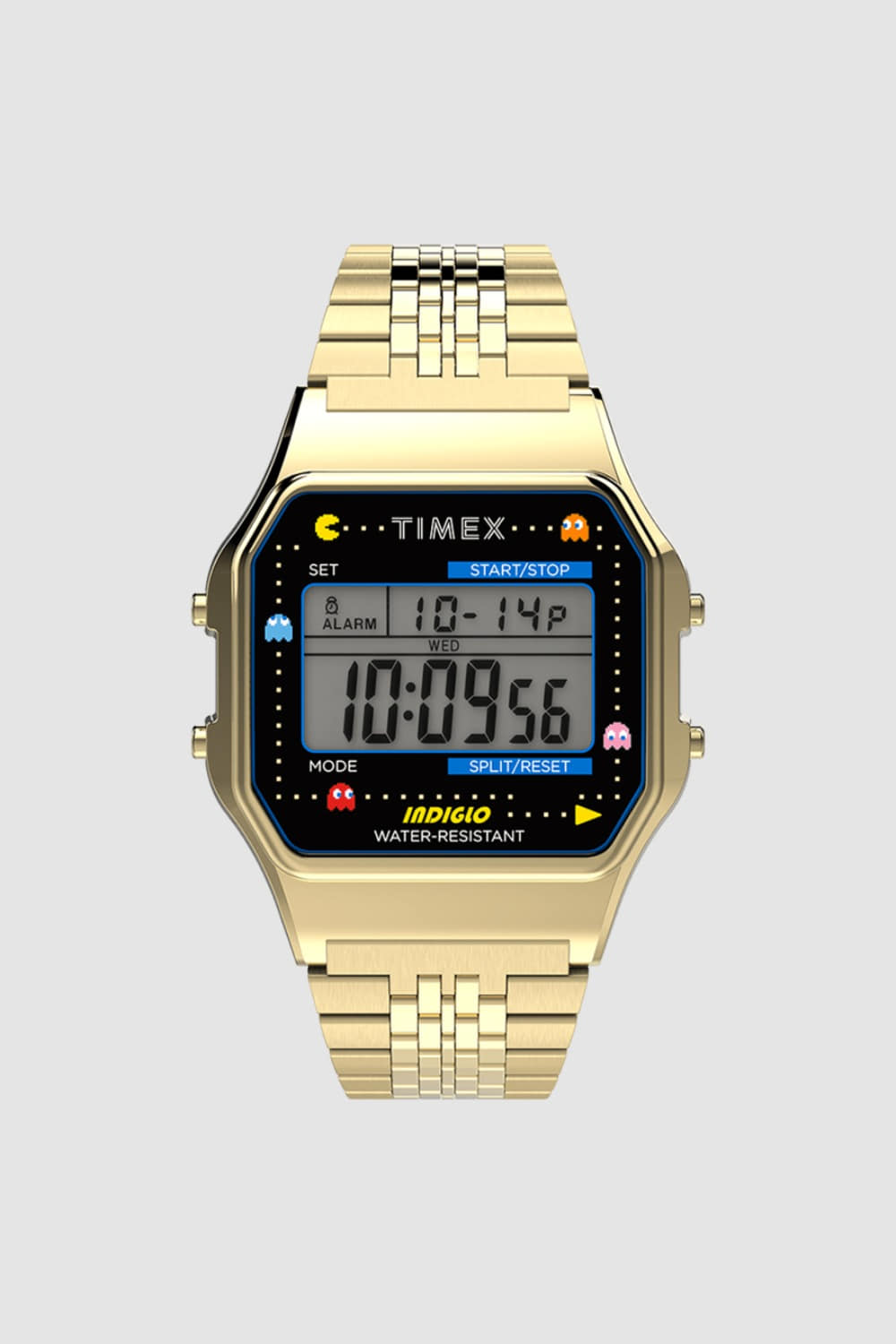 TIMEX X PAC-MAN™ T80 34mm STAINLESS STEEL BRACELET WATCH GOLD