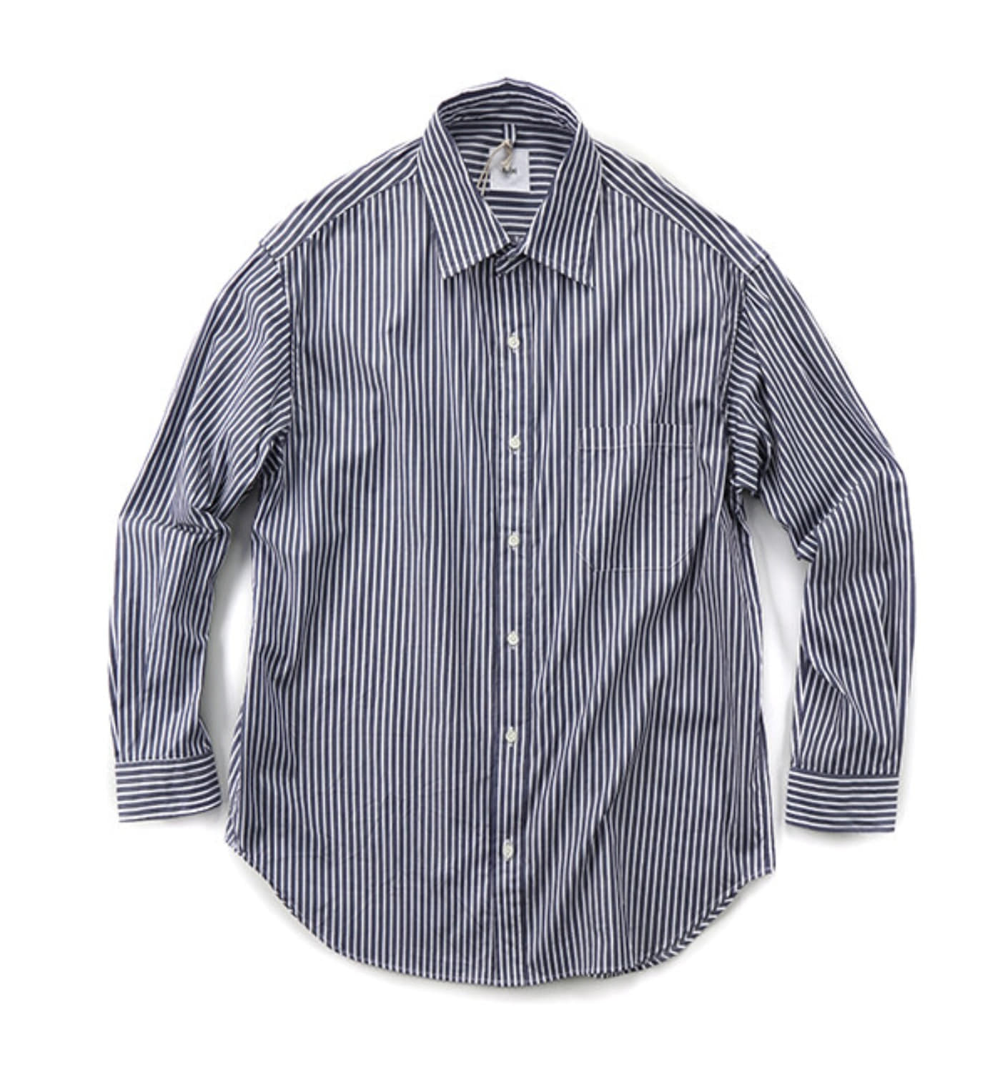 80/2 Cotton Bengal Stripe Cloth Baggy Fit Shirt Navy