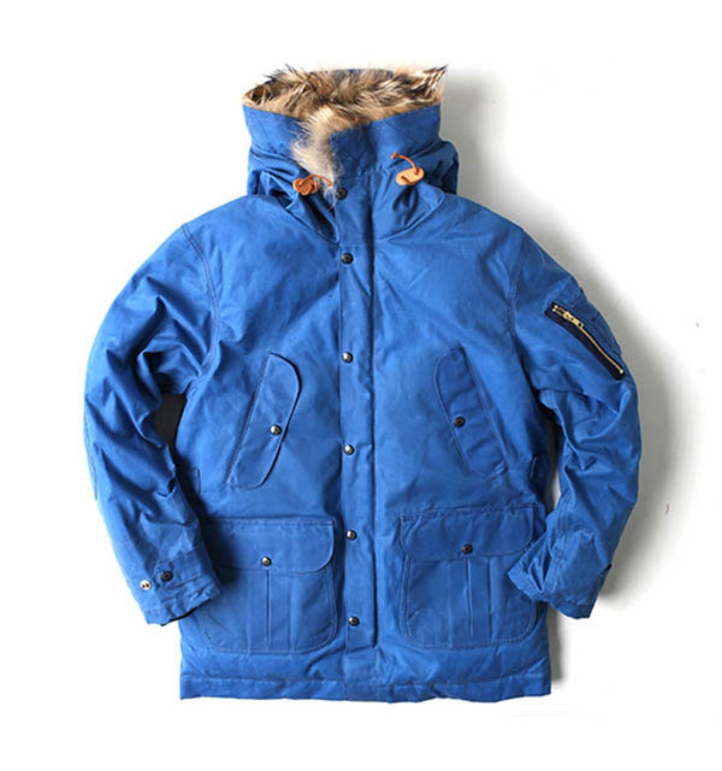 Heavy Wax Goose Down Parka Blue Ladies by ITALY(8002W-BX)