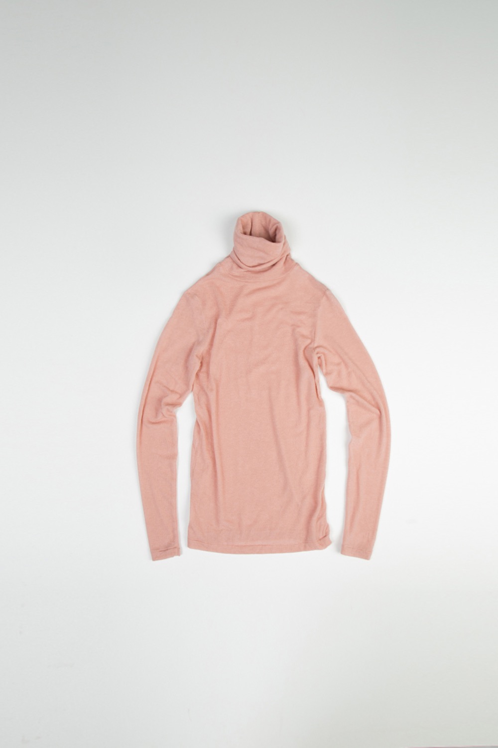 WOOL ROLL NECK TOP - PUTTY PINK