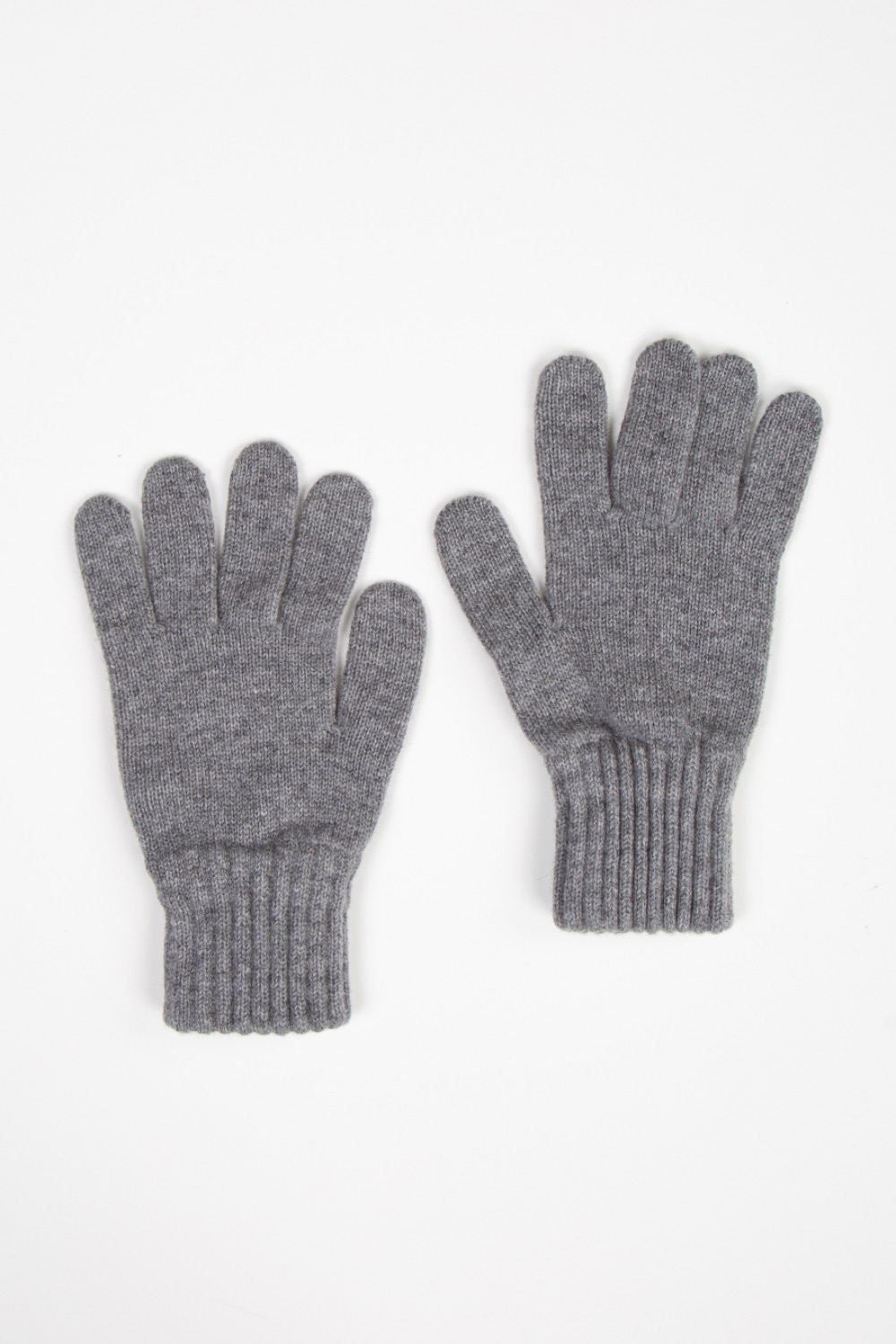 (CARRY OVER) DARK GREY LAMBSWOOL KNITTED GLOVES