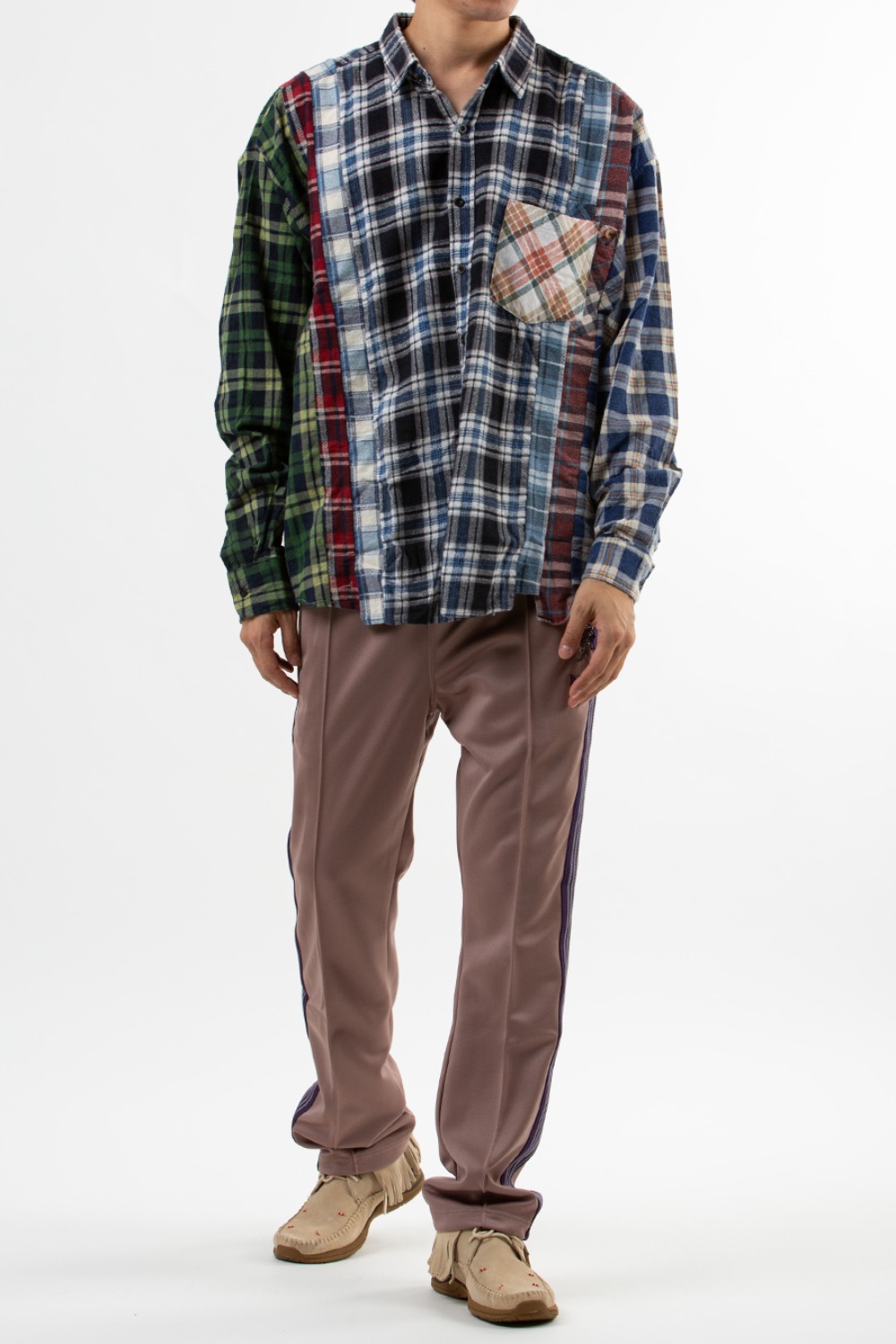 (22FW) - LQ306 Rebuild by Needles Flannel Shirt -&gt; 7 Cuts Wide Shirt (FREE - 9) ASSORTED