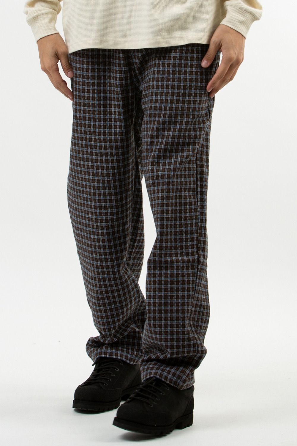 IGNITION PLAID PANT BROWN
