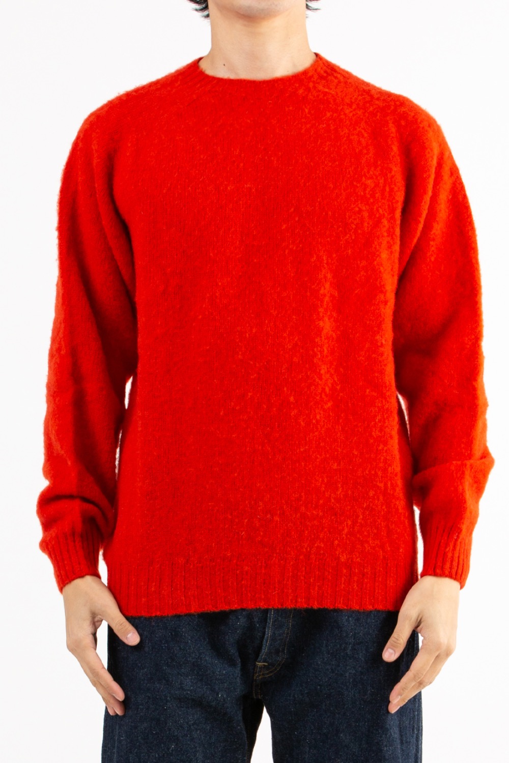 (CARRY OVER)BRUSHED SHETLAND CREW RED
