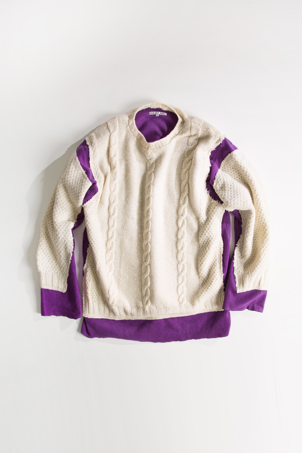 REBUILD BY NEEDLES FISHERMAN SWEATER -&gt; COVERED SWEATER PURPLE (XL-4)