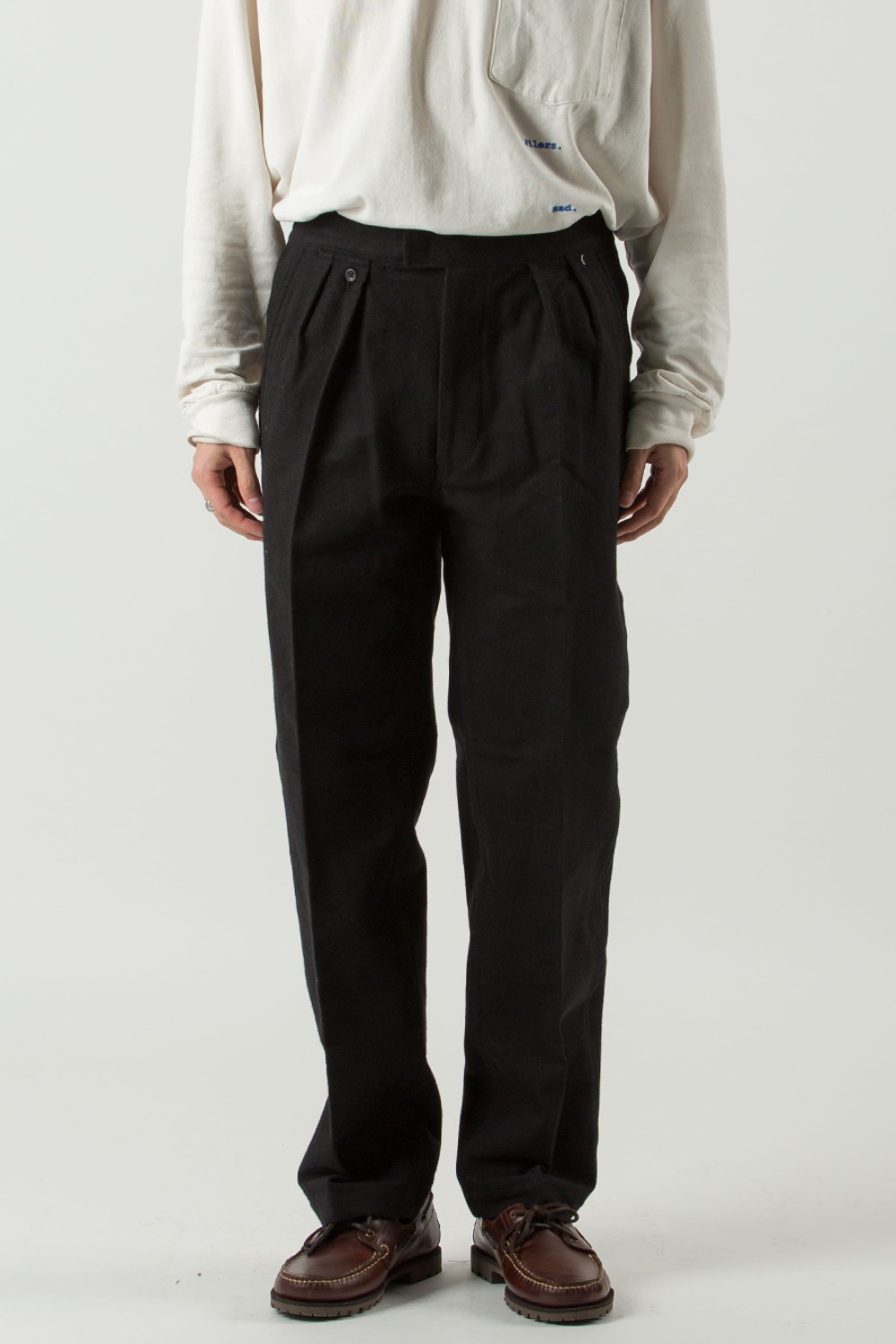 GATHERED BACK SPORTING TROUSER(COTTON) BLACK