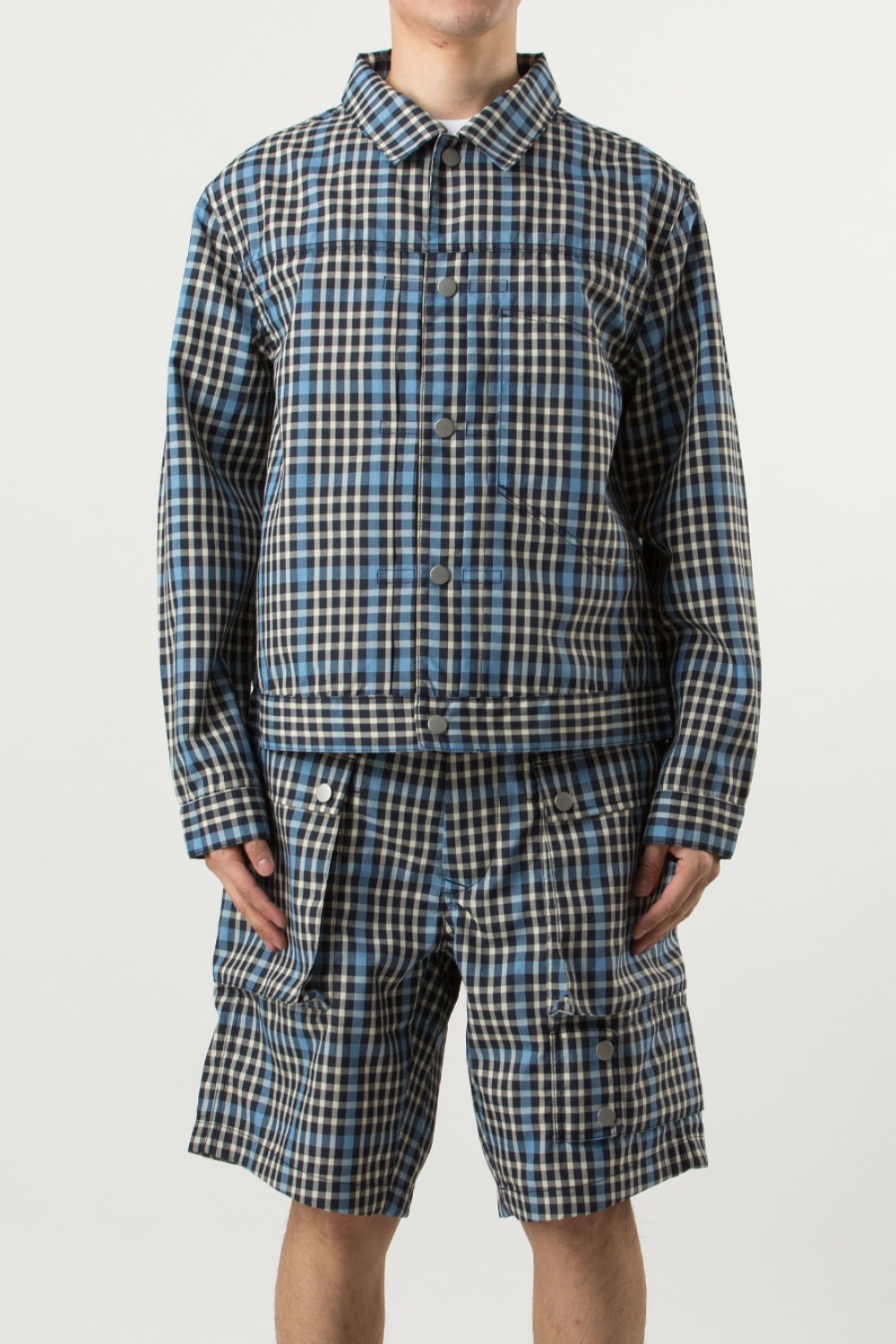 (23SS) JAPANESE STYPE 1 POLY CHECK NAVY