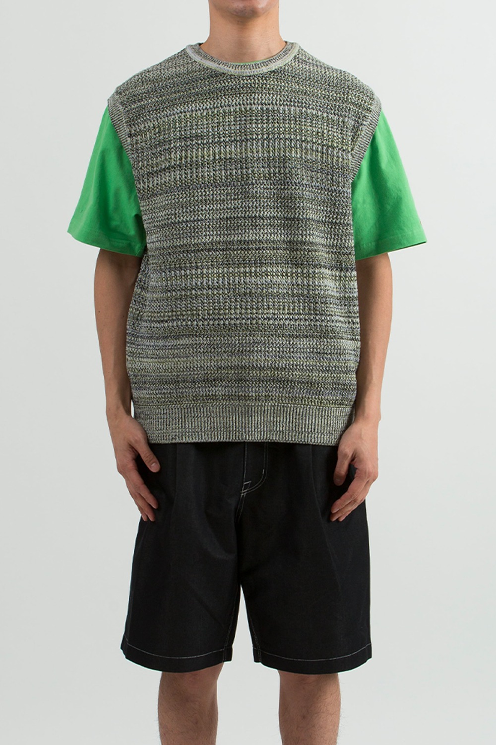 (23SS) KNITTED VEST LIME