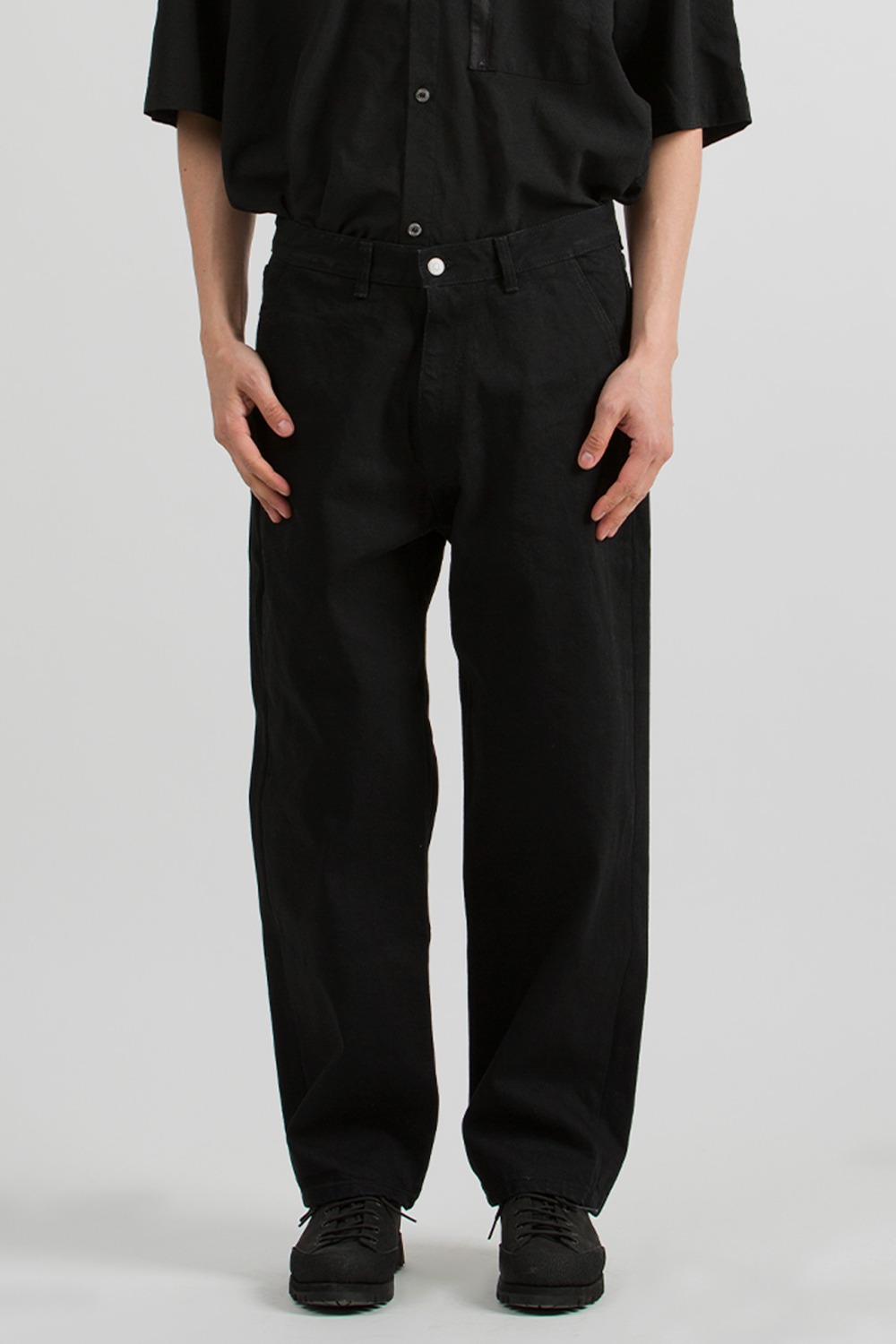(23SS) ORGANIC COTTON RELAXED DENIM PANTS ONE-WASH BLACK