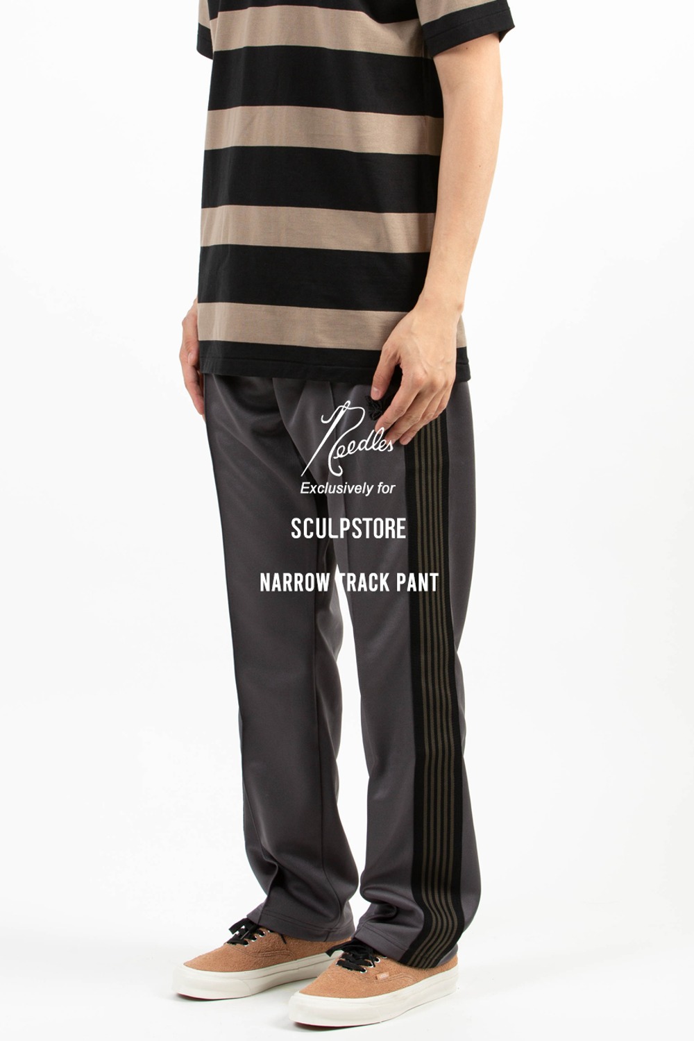 (23SS) (EXCLUSIVE) NARROW TRACK PANT - POLY SMOOTH CHARCOAL
