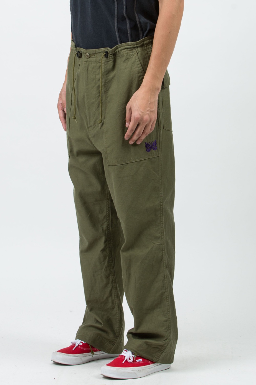 (23FW)STRING FATIGUE PANT - BACK SATEEN OLIVE
