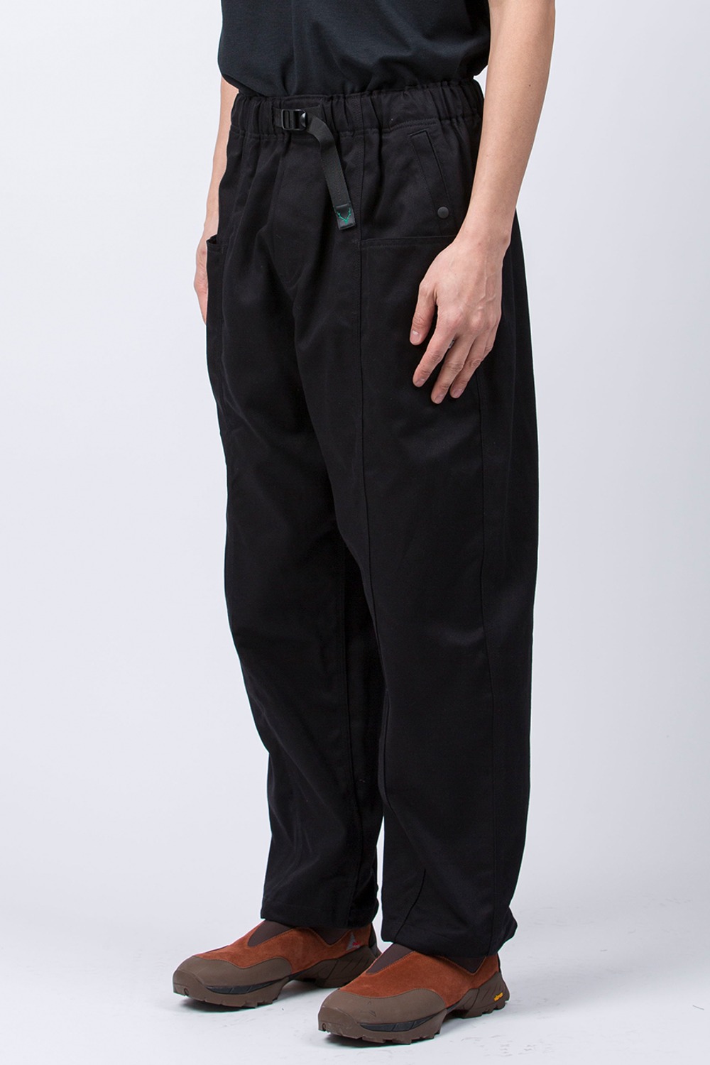 (24SS) BELTED C.S. PANT - COTTON TWILL BLACK