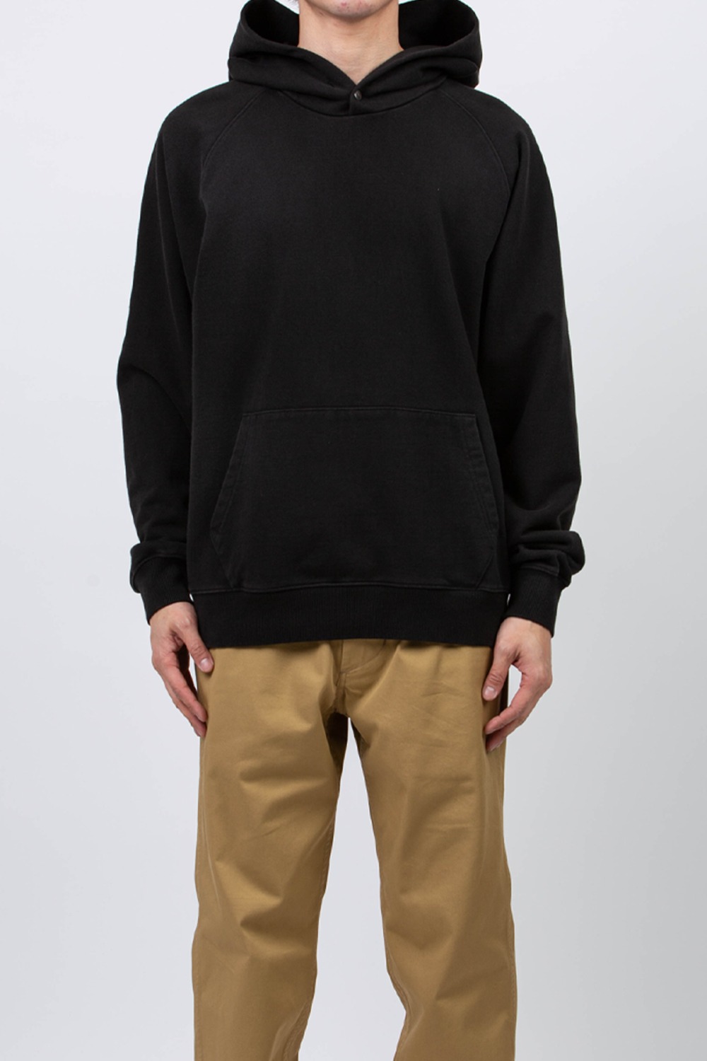 (24SS) WASHED COTTON HOODED SWEAT BLACK